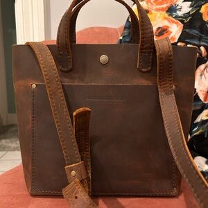 Portland Leather Dark Brown Mini Crossbody Bag